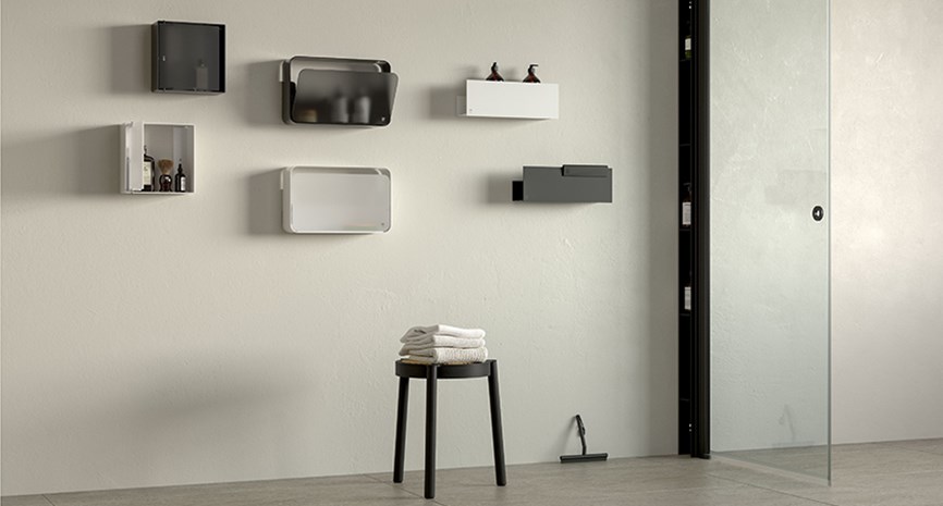 Smart dusjoppbevaring med Pile, BOX, Nest og Case fra INR