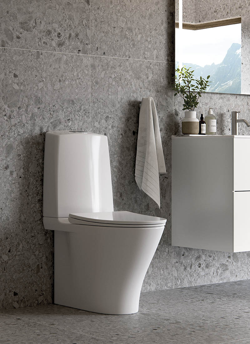 Porsgrund Bad Glow gulvstående toalett med kondensfri sisterne