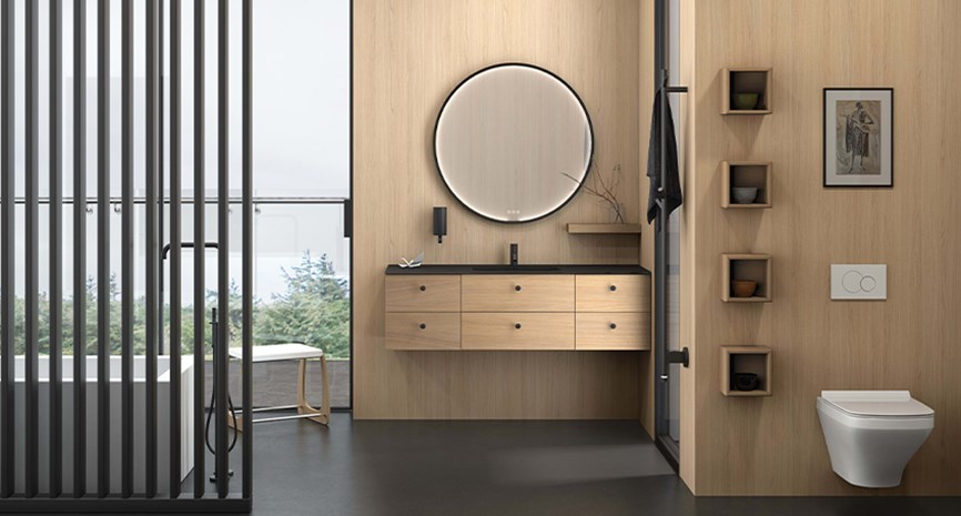 Svedbergs Epos by Halvor Bakke baderomsmøbel i sort eik 80 cm